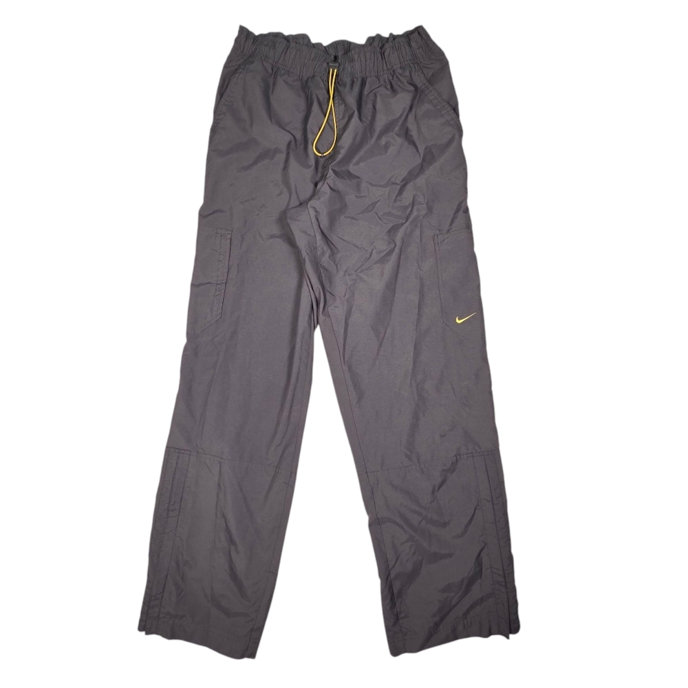 Nike Y2K Woven Mens Pants Large Gray Track Athletic Logo Zip Ankle Pockets